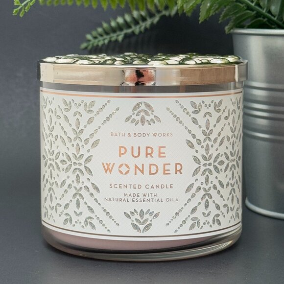 BBW Pure Wonder Bath & Body Works 3 Wick Candle - Picture 1 of 10